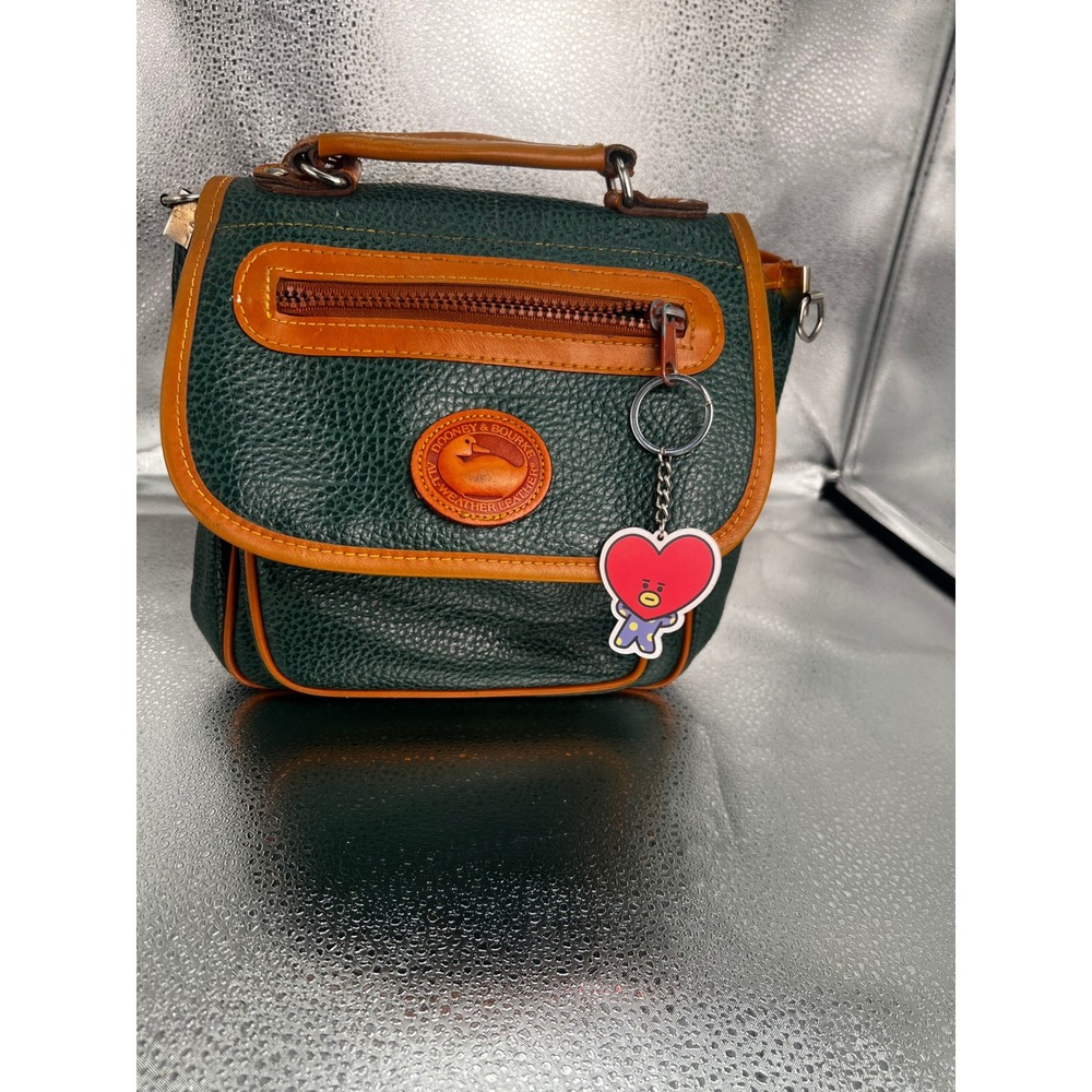 Dooney & Bourke Vintage All Weather Leather Crossbody Bag Green Tan Duck Logo